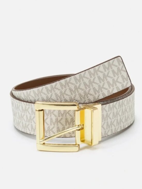 Michael Kors Cream & Gold Women\'s Belt 553143 XL New main image 5